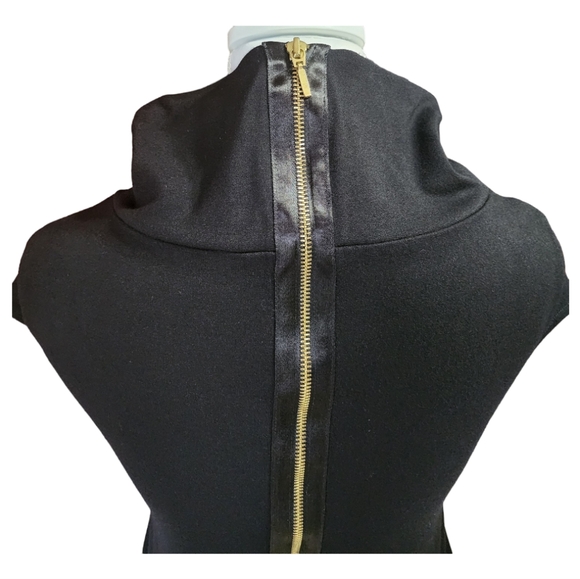 Express Women's Black Dress, Capped Sleeve, Turtle Neck, Gold Zipper,Size XS - Picture 12 of 16